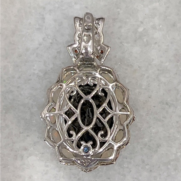 Silver Shungite Multigemstone Pendant Thai Black Spinel Beaded Necklace - Picture 13 of 14